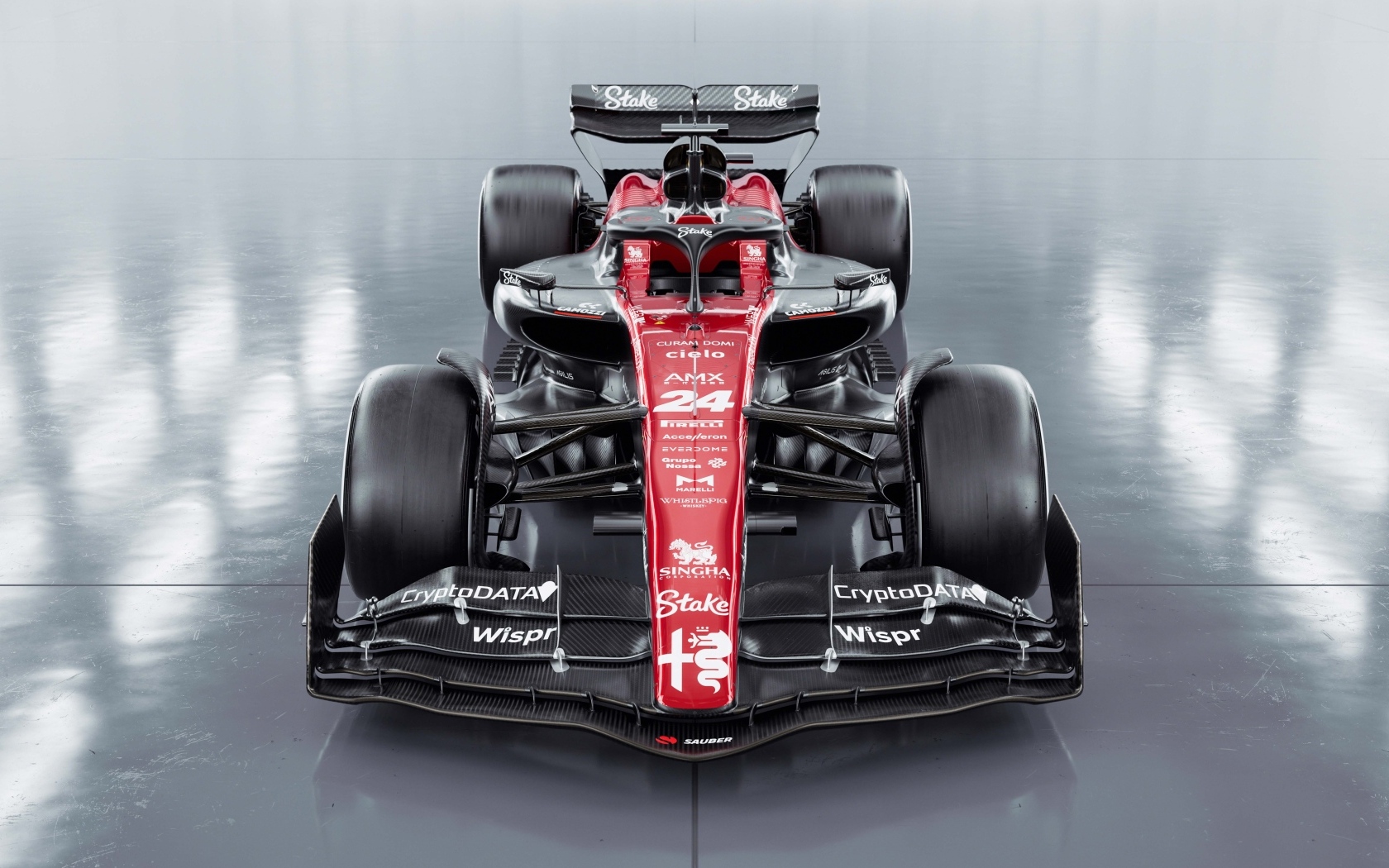 Гоночный автомобиль Alfa Romeo C43 F1 2023 вид спереди