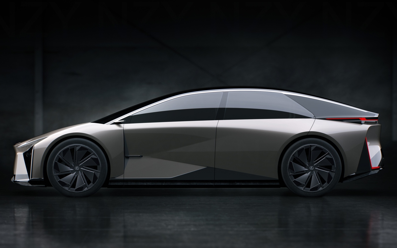 Вид сбоку на автомобиль Lexus LF-ZC