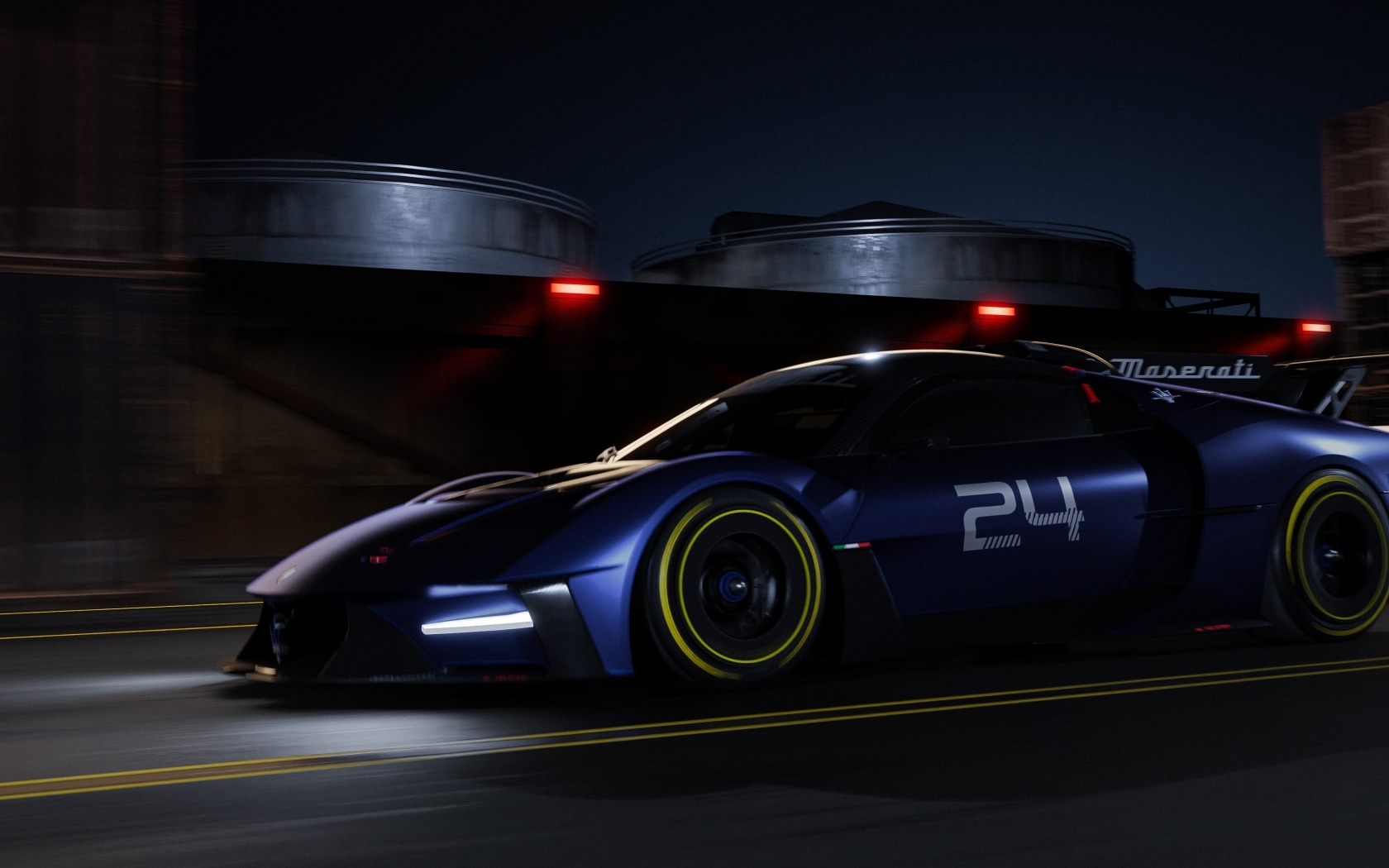 Автомобиль Maserati MCXtrema 2024 на трассе