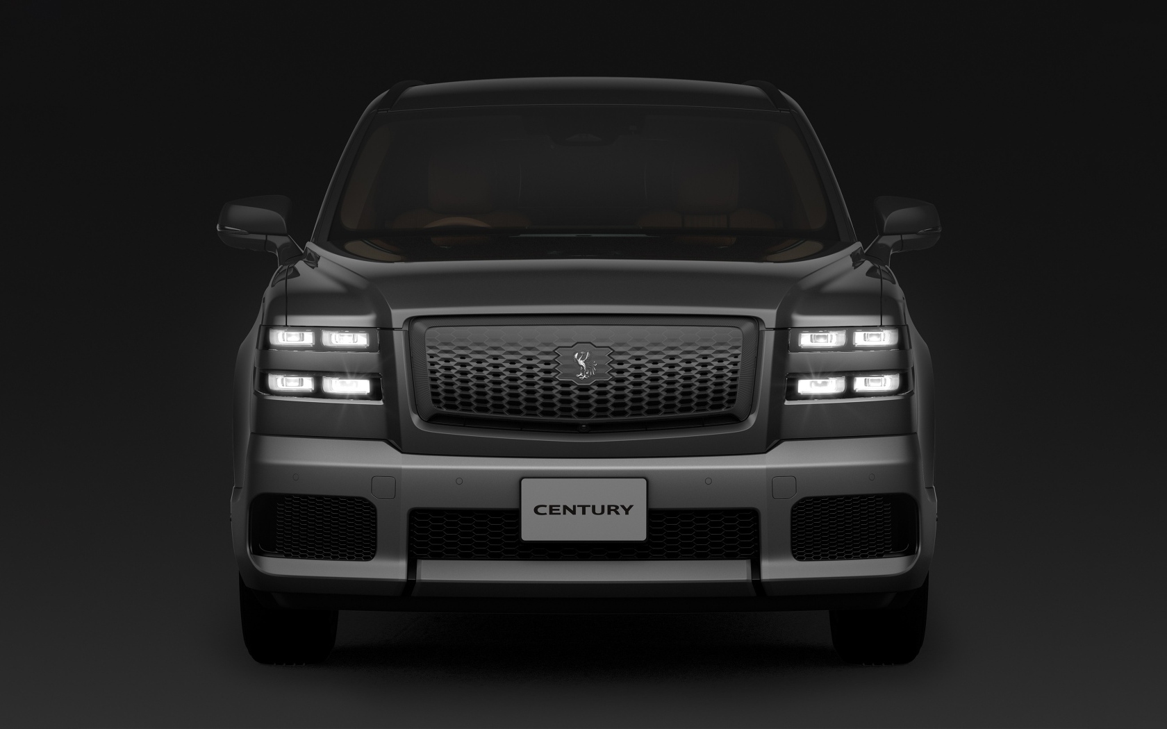 Автомобиль Toyota Century 2023 года на черном фоне