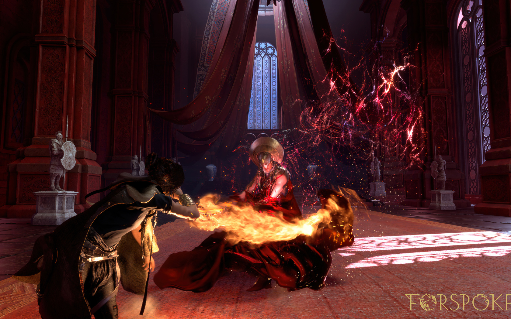 Бой в новой компьютерной игре Forspoken, 2023