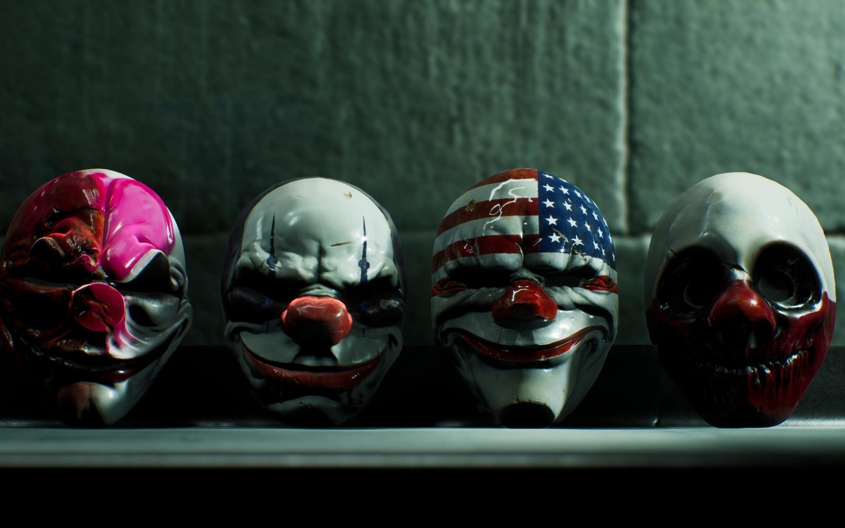 Masks from the computer game Payday 3