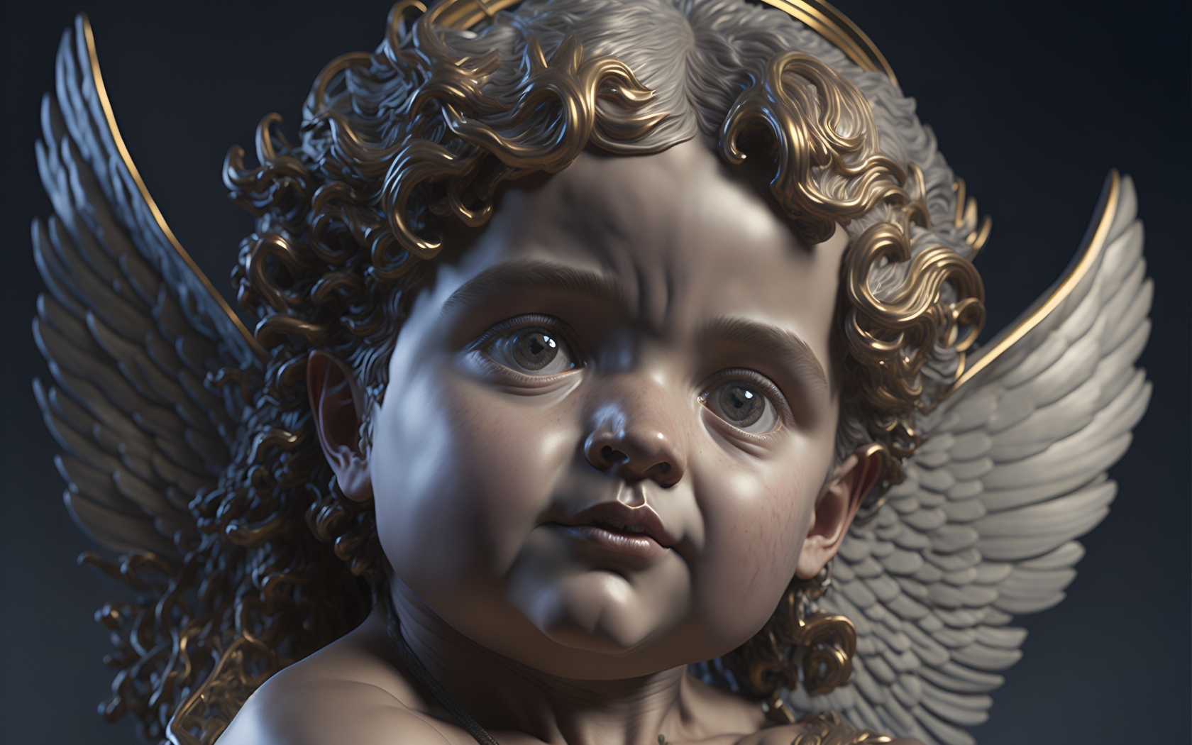 Красивая статуэтка купидона крупным планом