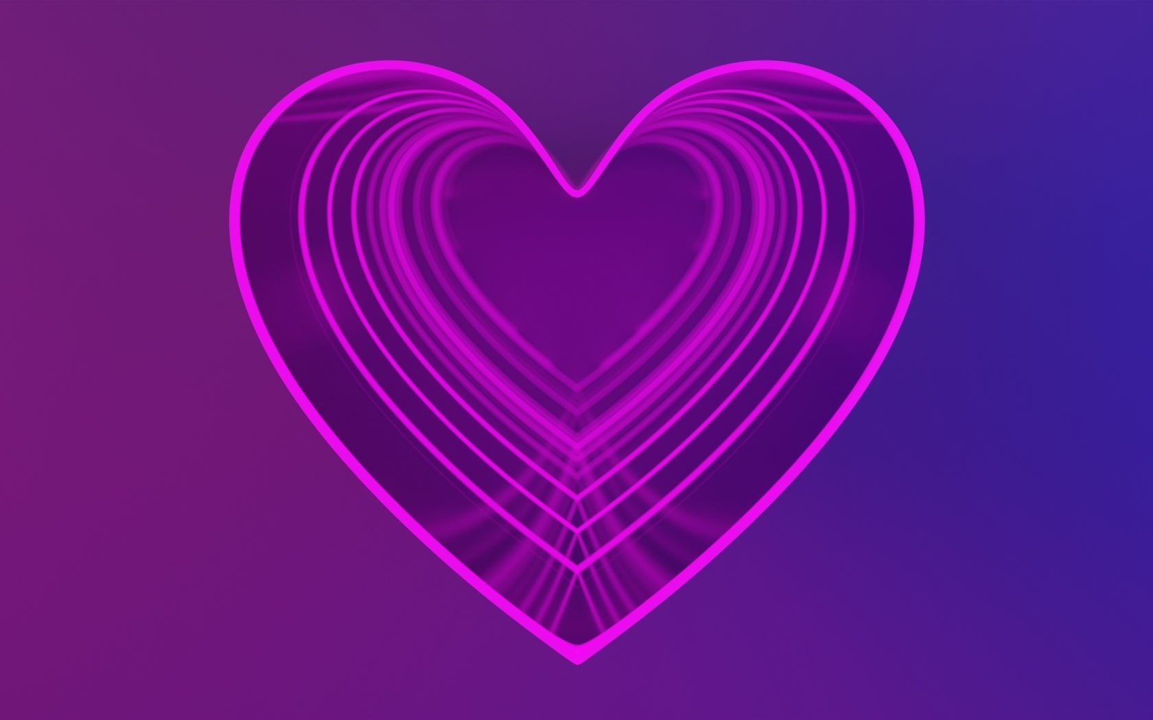 Розовое сердце на фиолетовом фоне