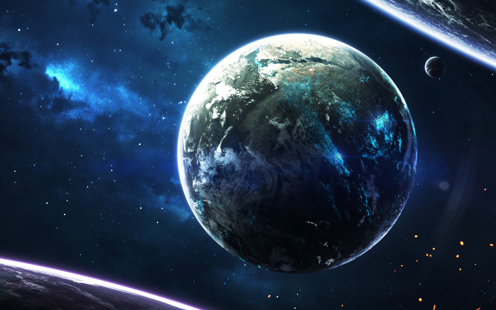 Планета земля в космосе крупным планом