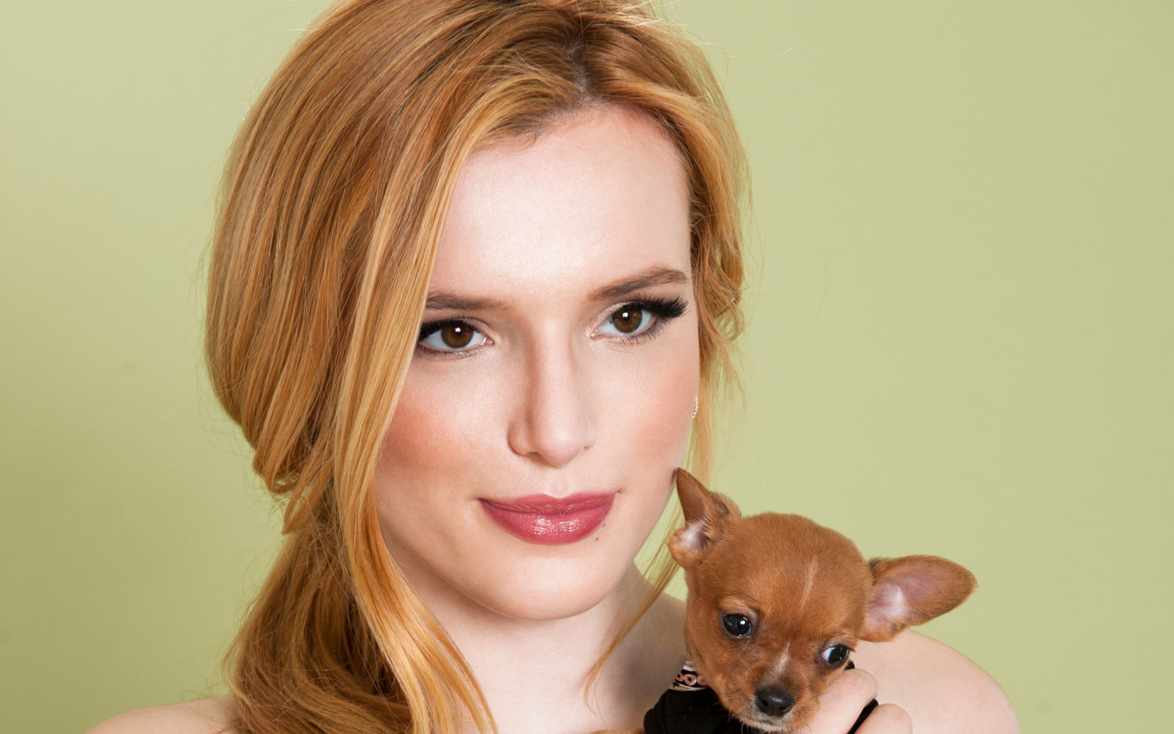 Актриса Белла Торн с маленькой собачкой