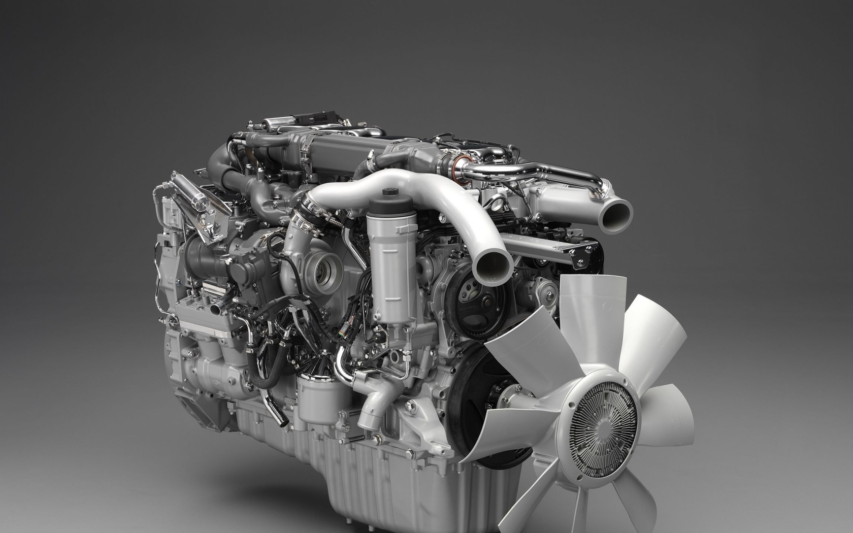 3д модель мотора на сером фоне