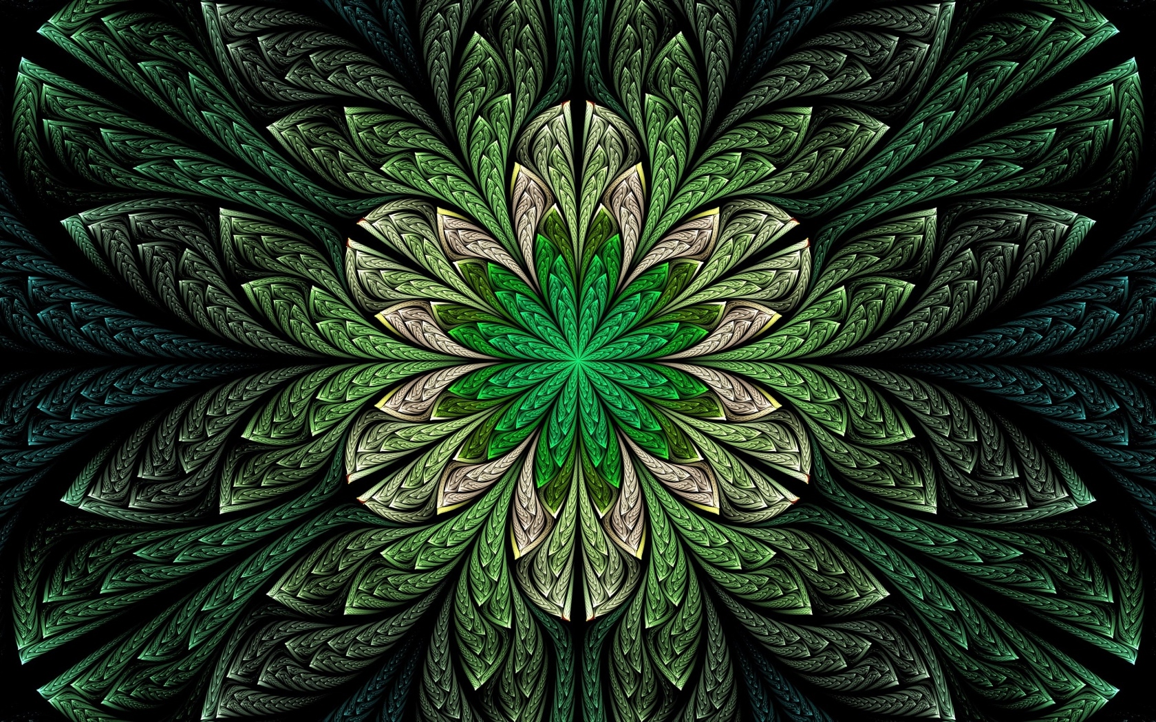 Абстрактный зеленый волнистый цветок 