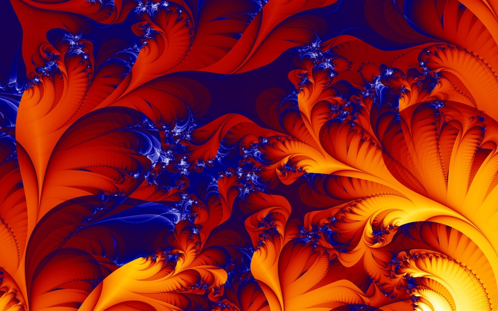 Абстрактные оранжевые и голубые кораллы