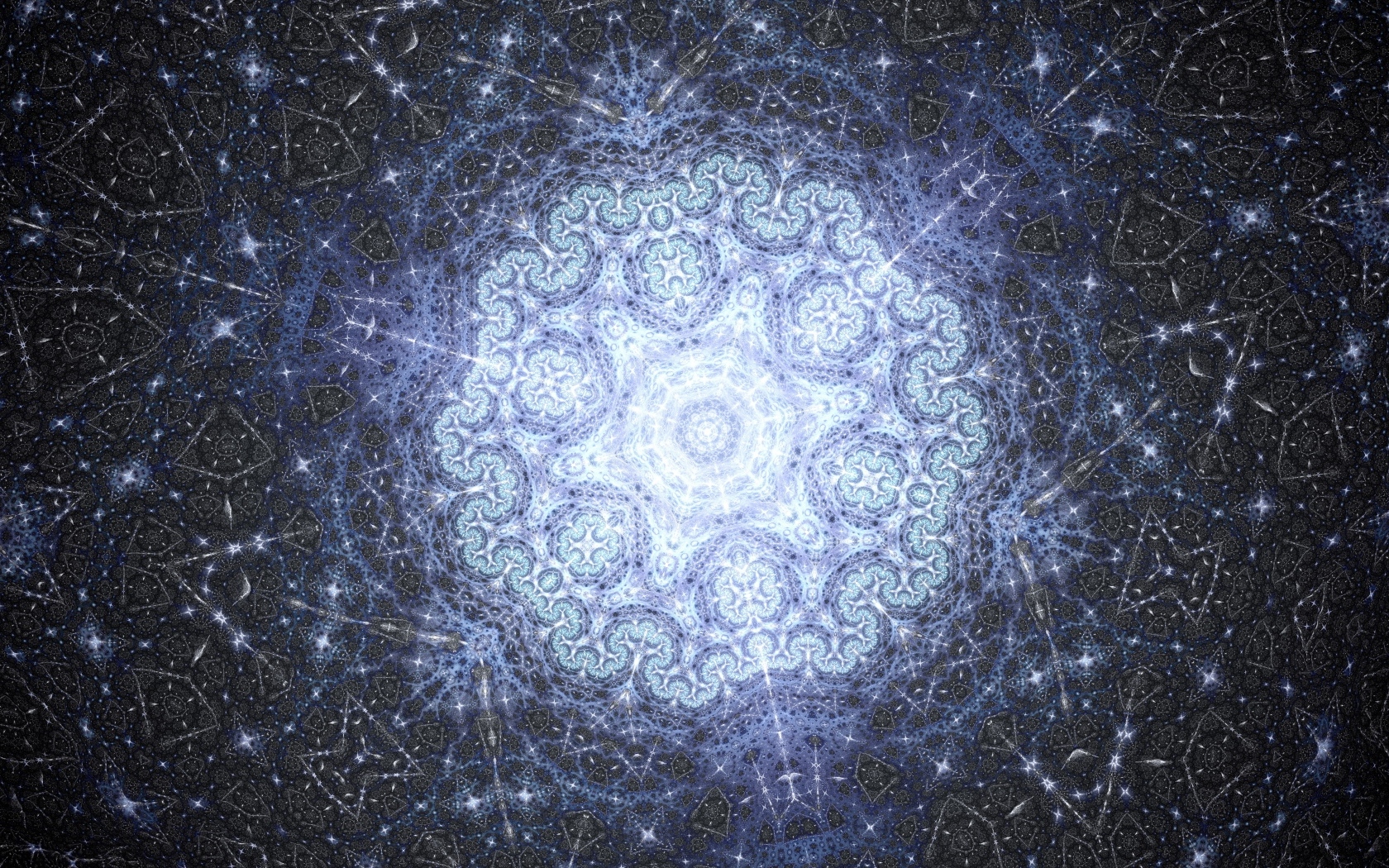 Красивый неоновый фрактальный узор 