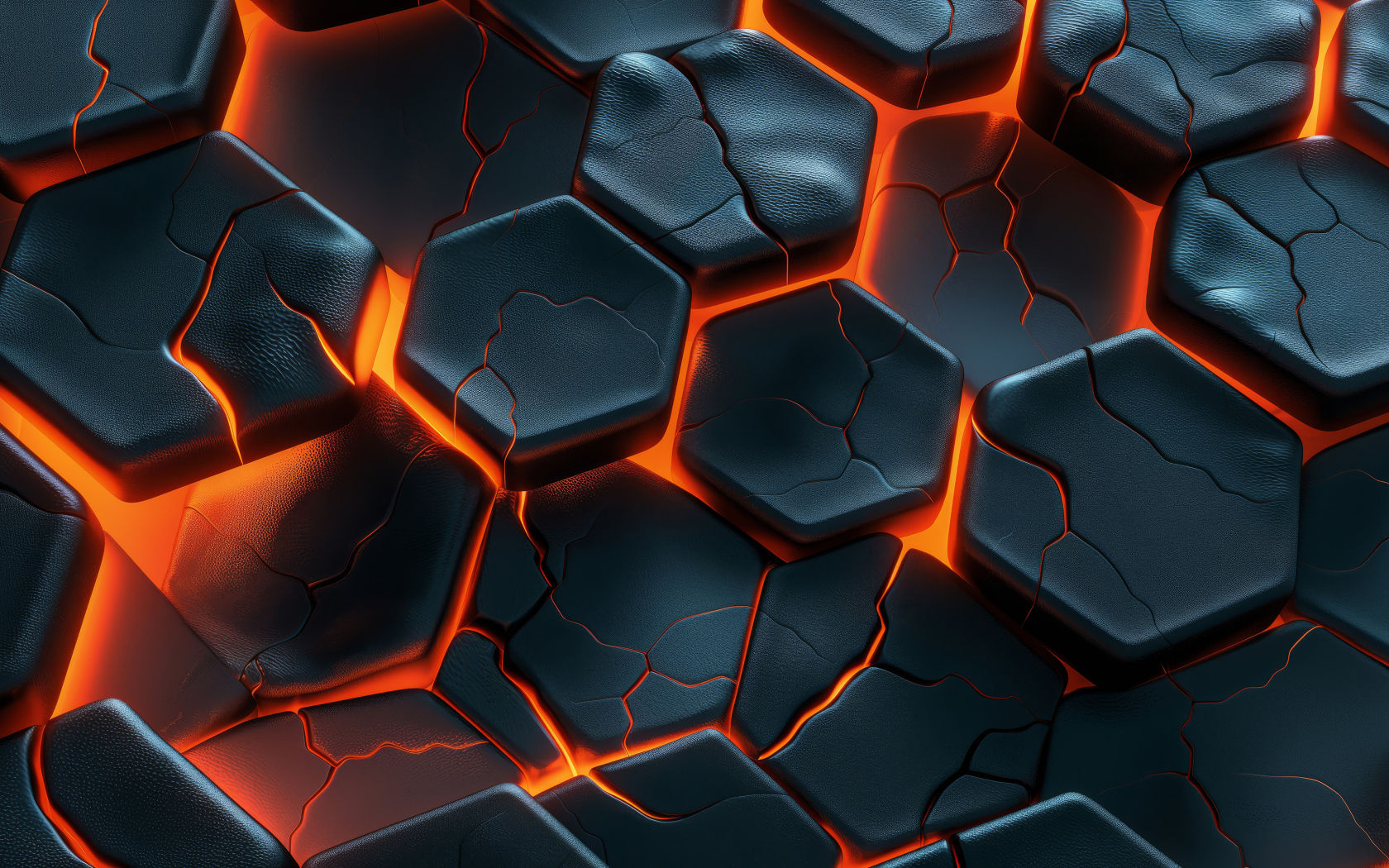 Черные потрескавшиеся соты с красной подсветкой