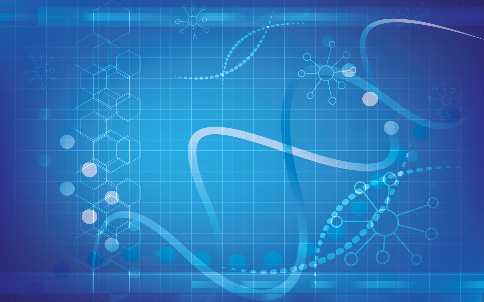 Спираль ДНК с бактериями на голубом фоне