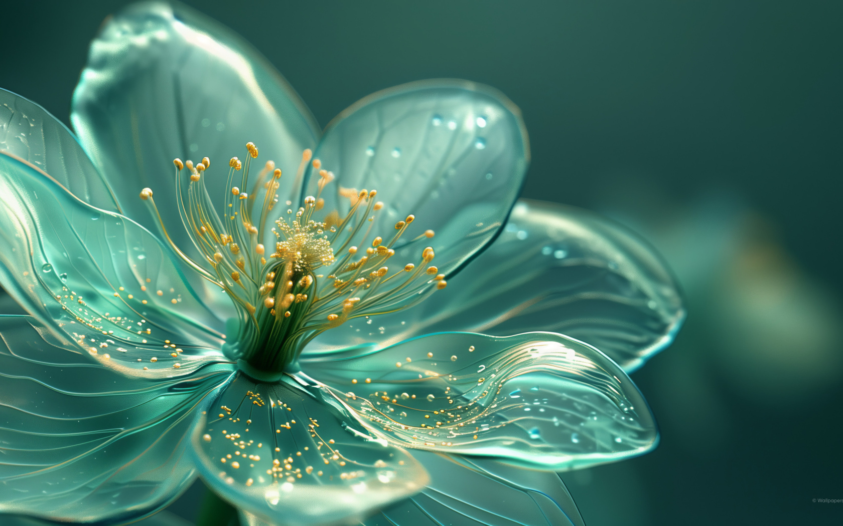 Фантастический голубой 3д цветок