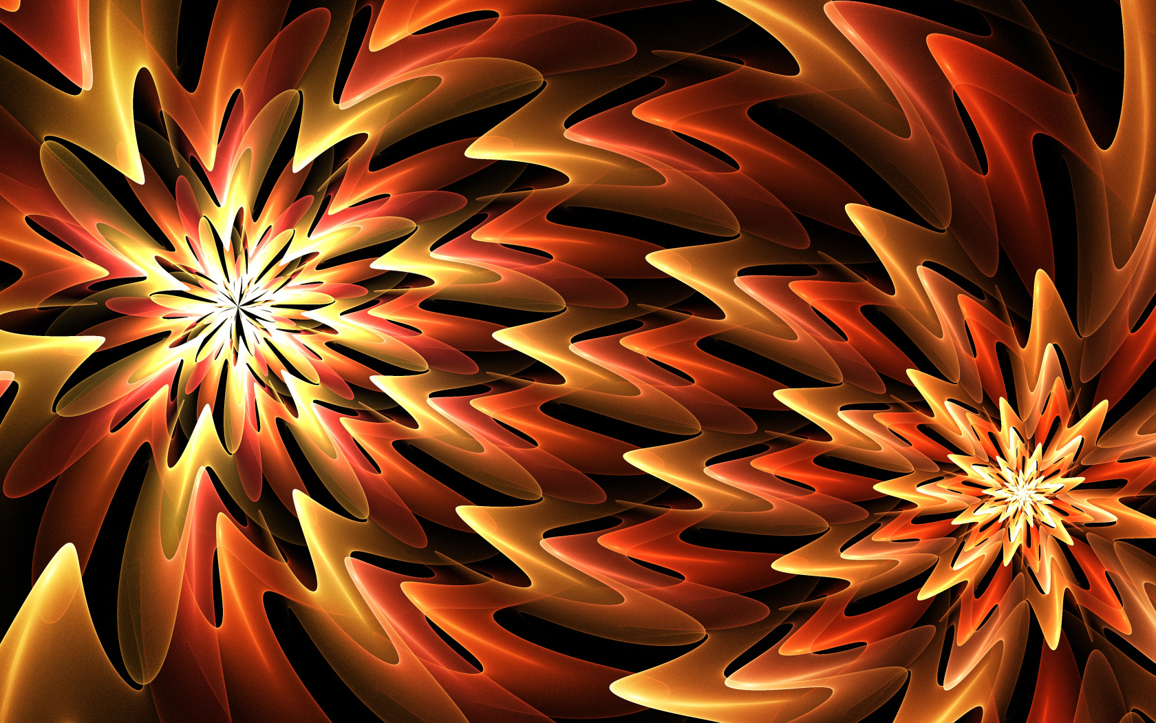 Оранжевые цветочные абстрактные фигуры 