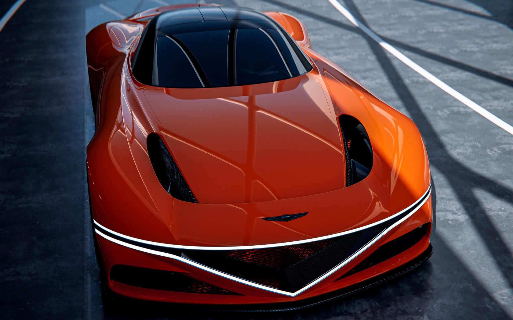 Оранжевый автомобиль Genesis X Gran Berlinetta