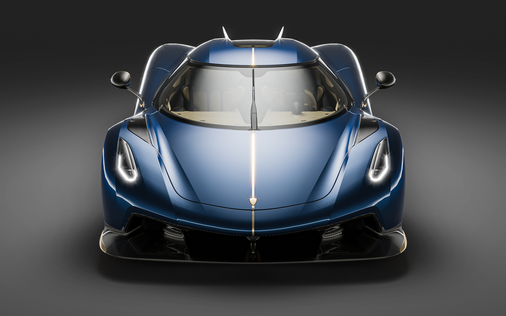 Вид спереди на автомобиль Koenigsegg Jesko Absolut