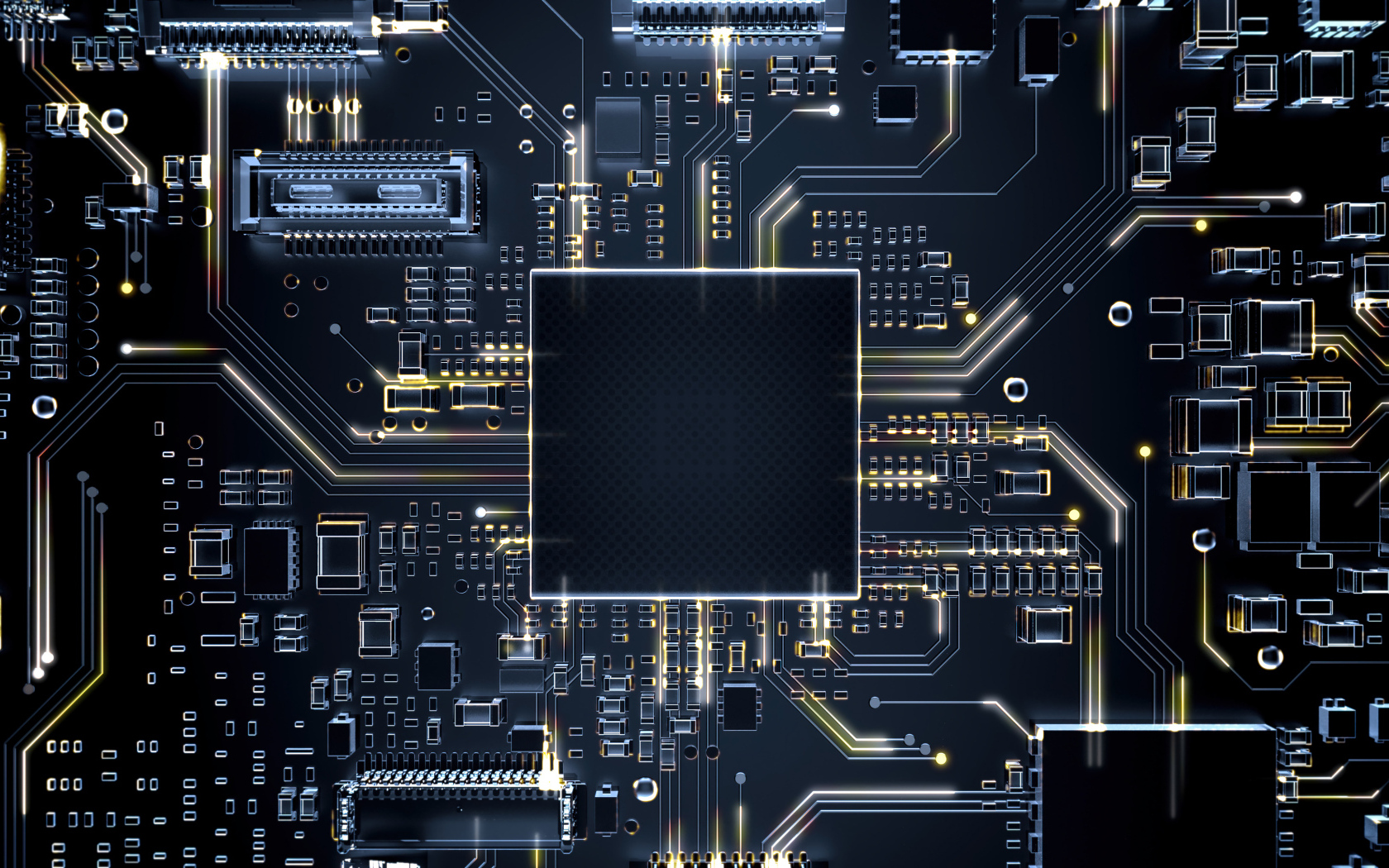 Плата для компьютера крупным планом