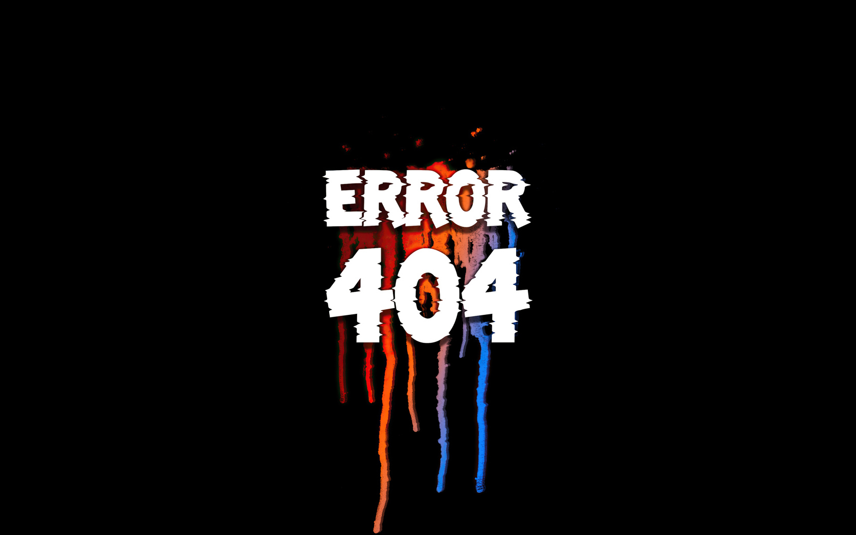 Ошибка error 404 на черном фоне