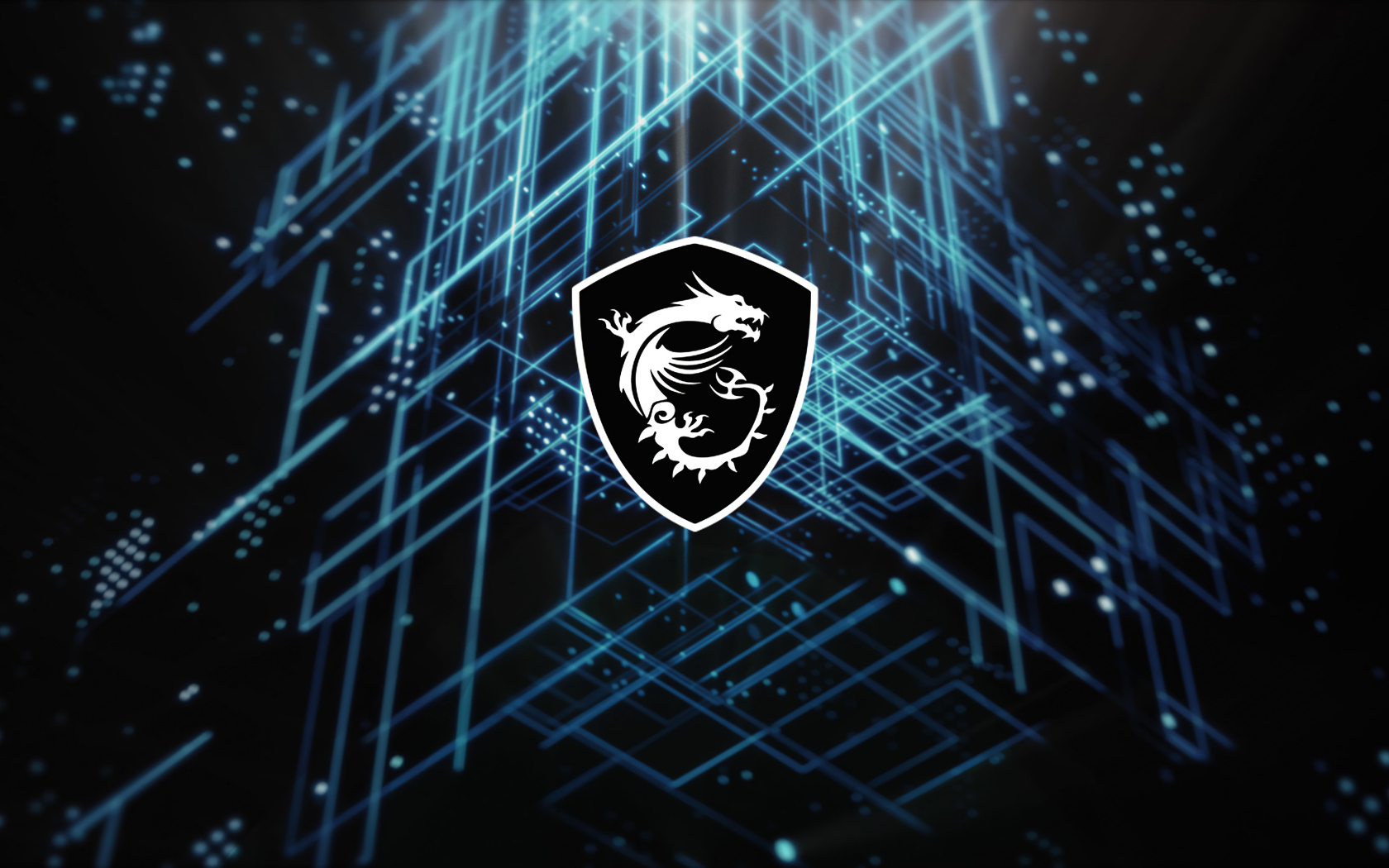 Логотип msi на неоновом фоне с линиями