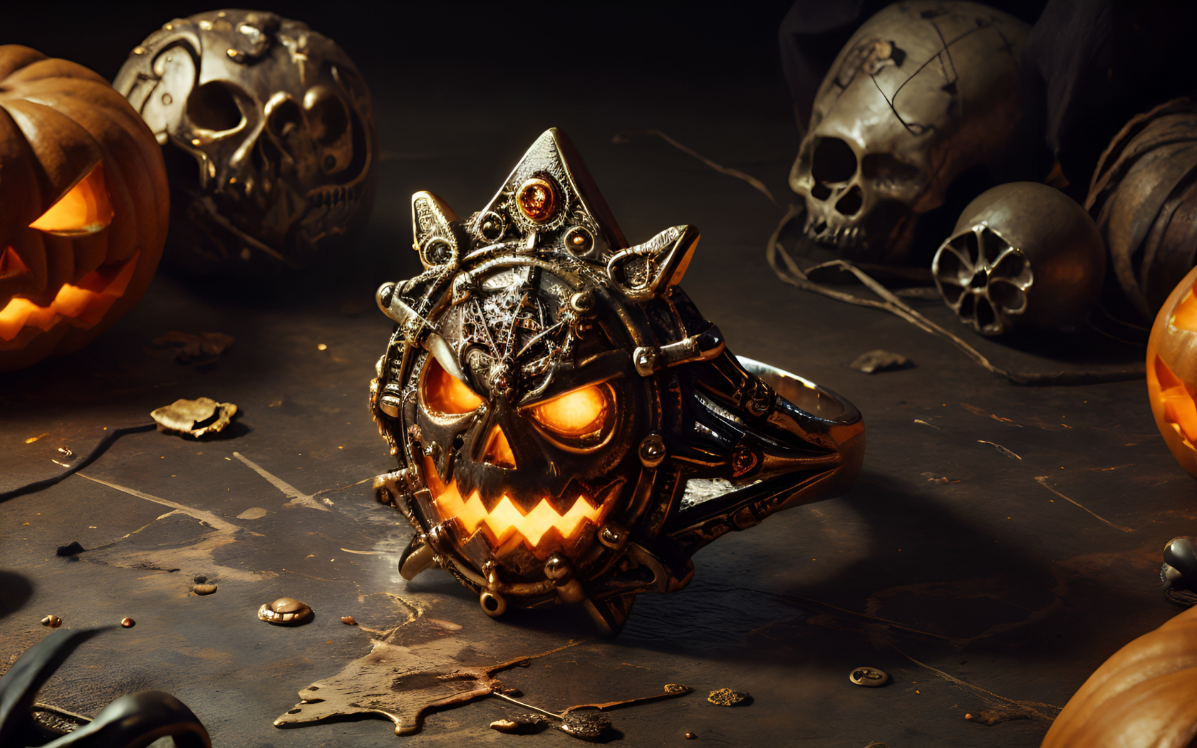 Перстень со светящимися глазами на Хэллоуин