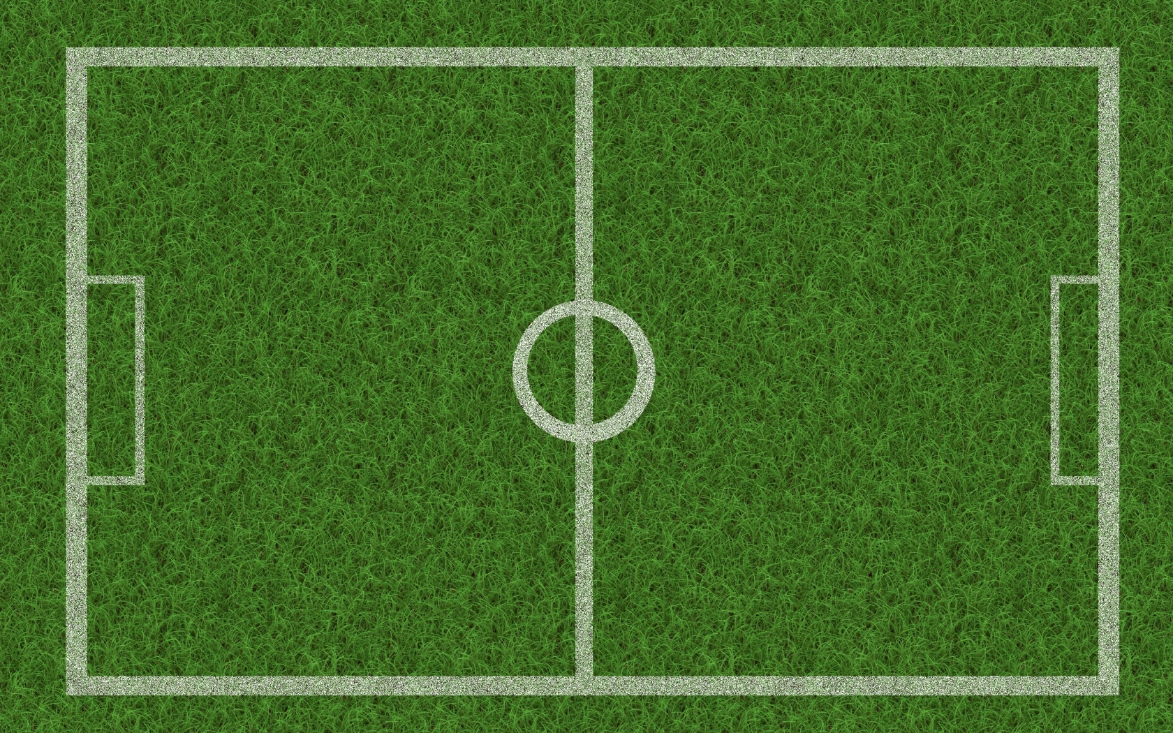 Поле расчерчено белыми линиями на зеленой траве