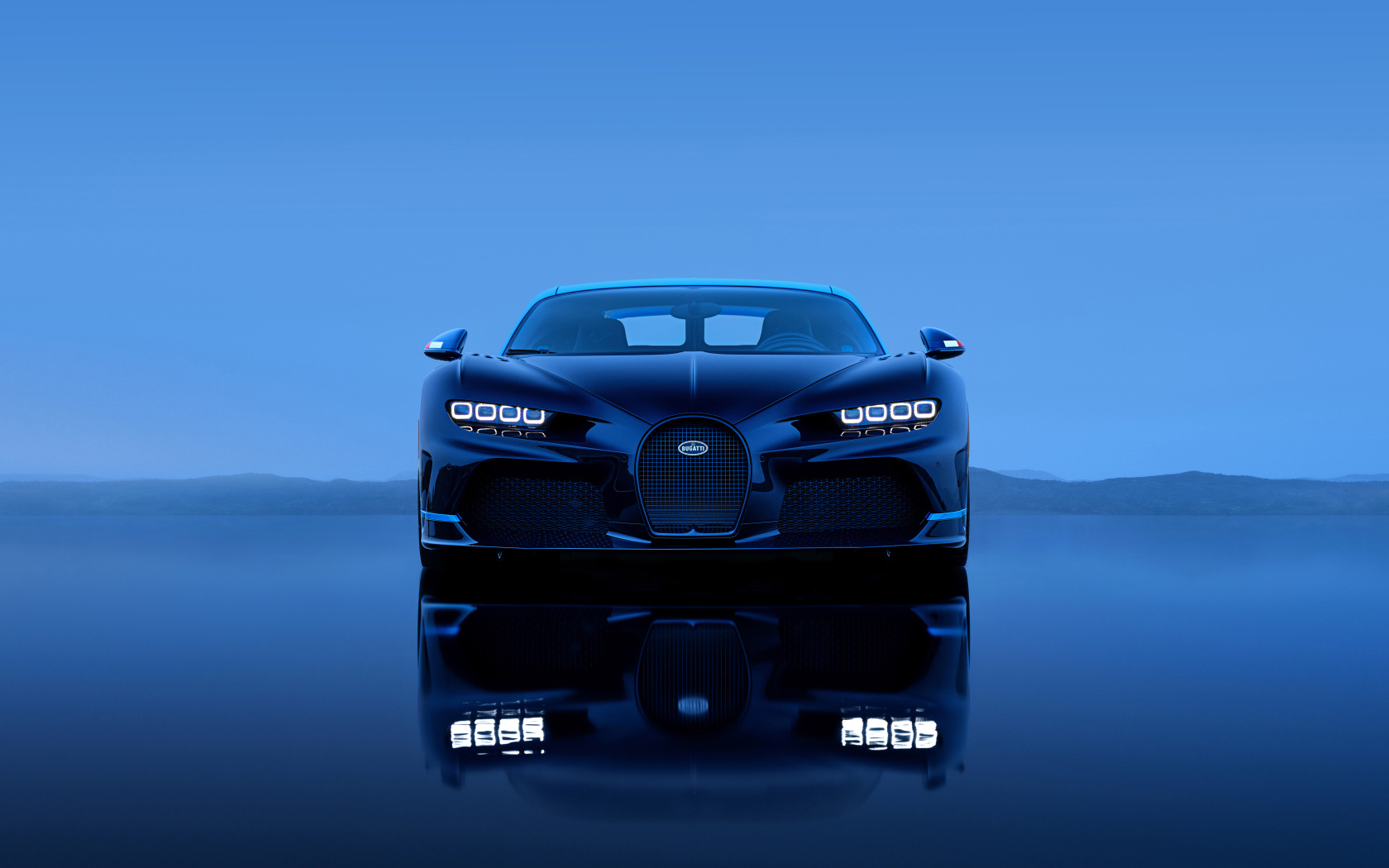 Автомобиль Bugatti Unveils Chiron LUltime вид спереди