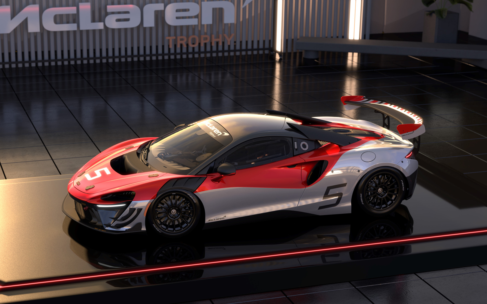 Быстрый гоночный автомобиль McLaren Artura Trophy EVO