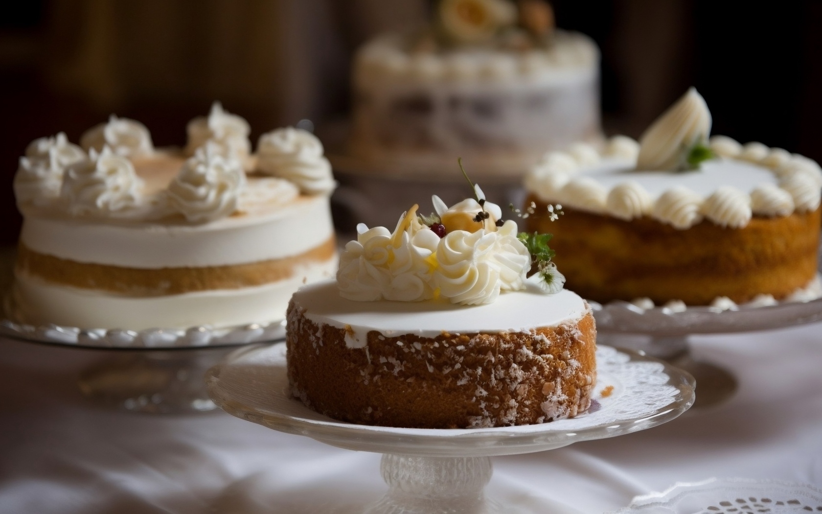 Красивые торты на столе на праздник