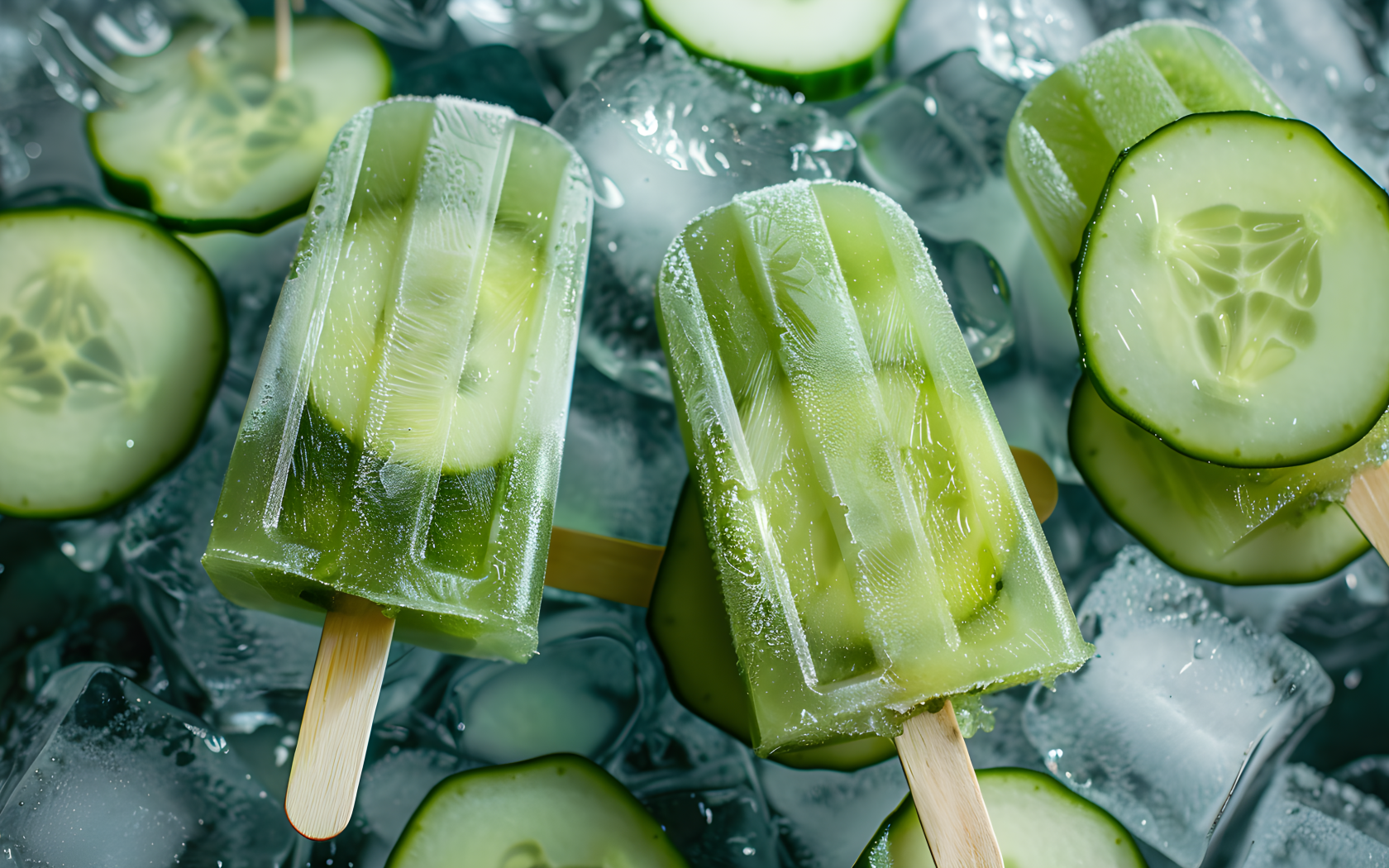 Мороженое фруктовый лед с огурцами 