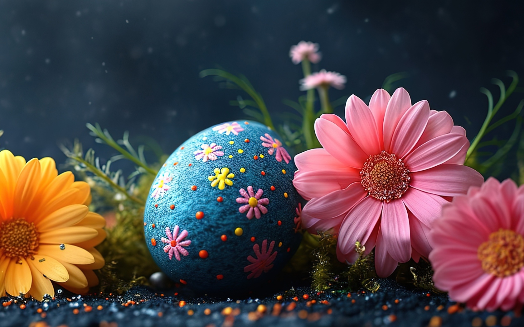 Пасхальное яйцо с цветами герберы