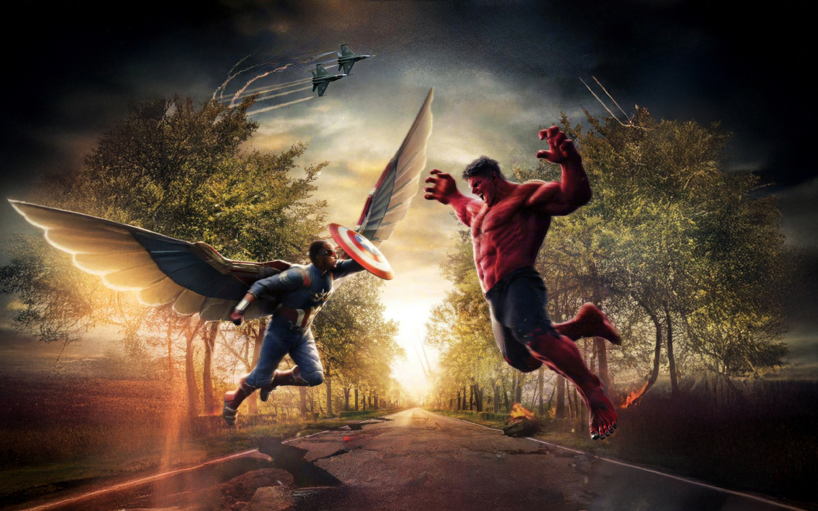 Капитан Америка сражается с Халком