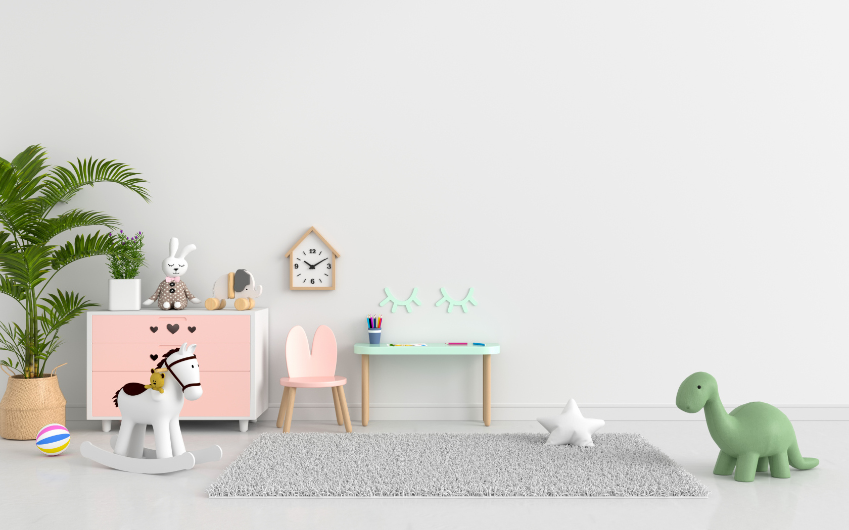 Интерьер детской комнаты с игрушками