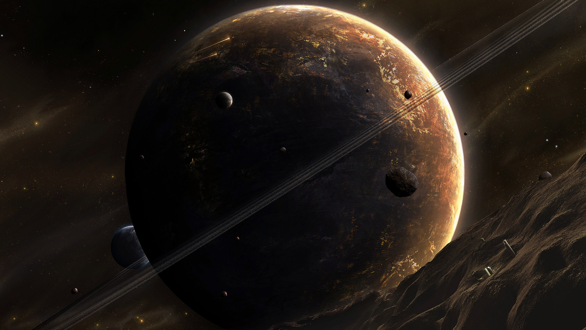 Космический гигант и его спутники