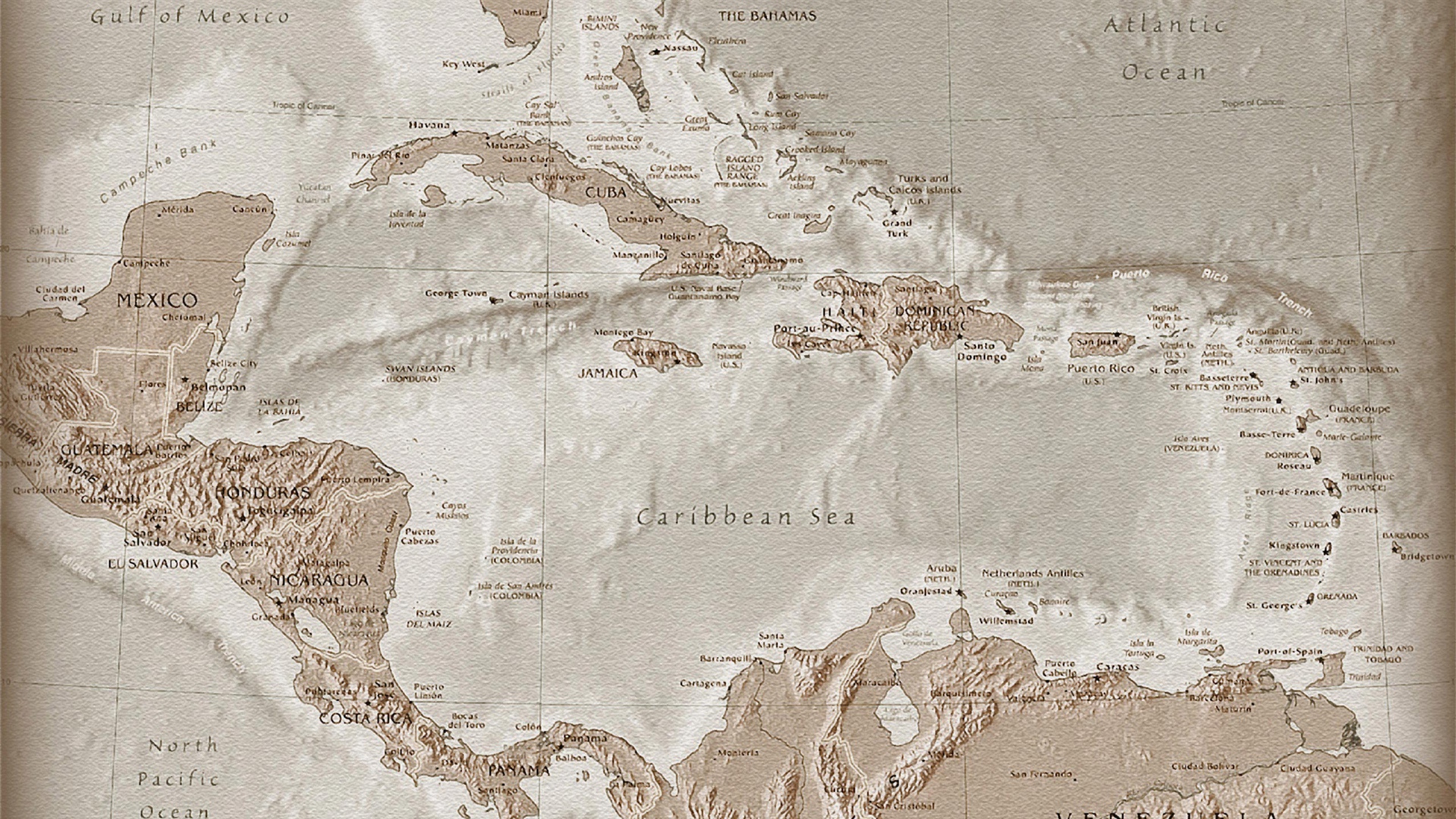 Карта Карибского моря