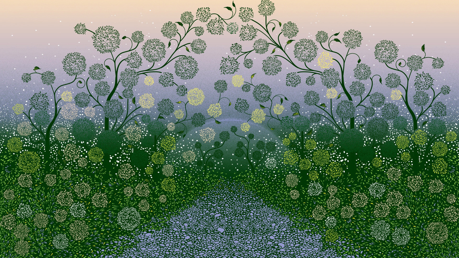 В зеленом саду