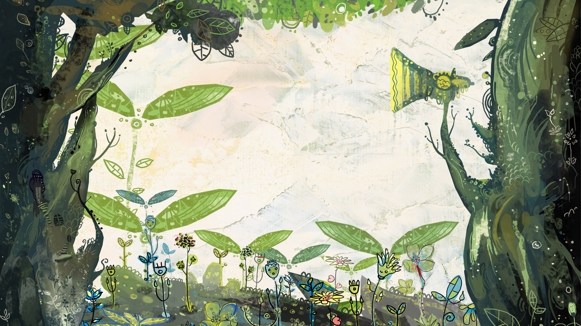 Рисованные цветы