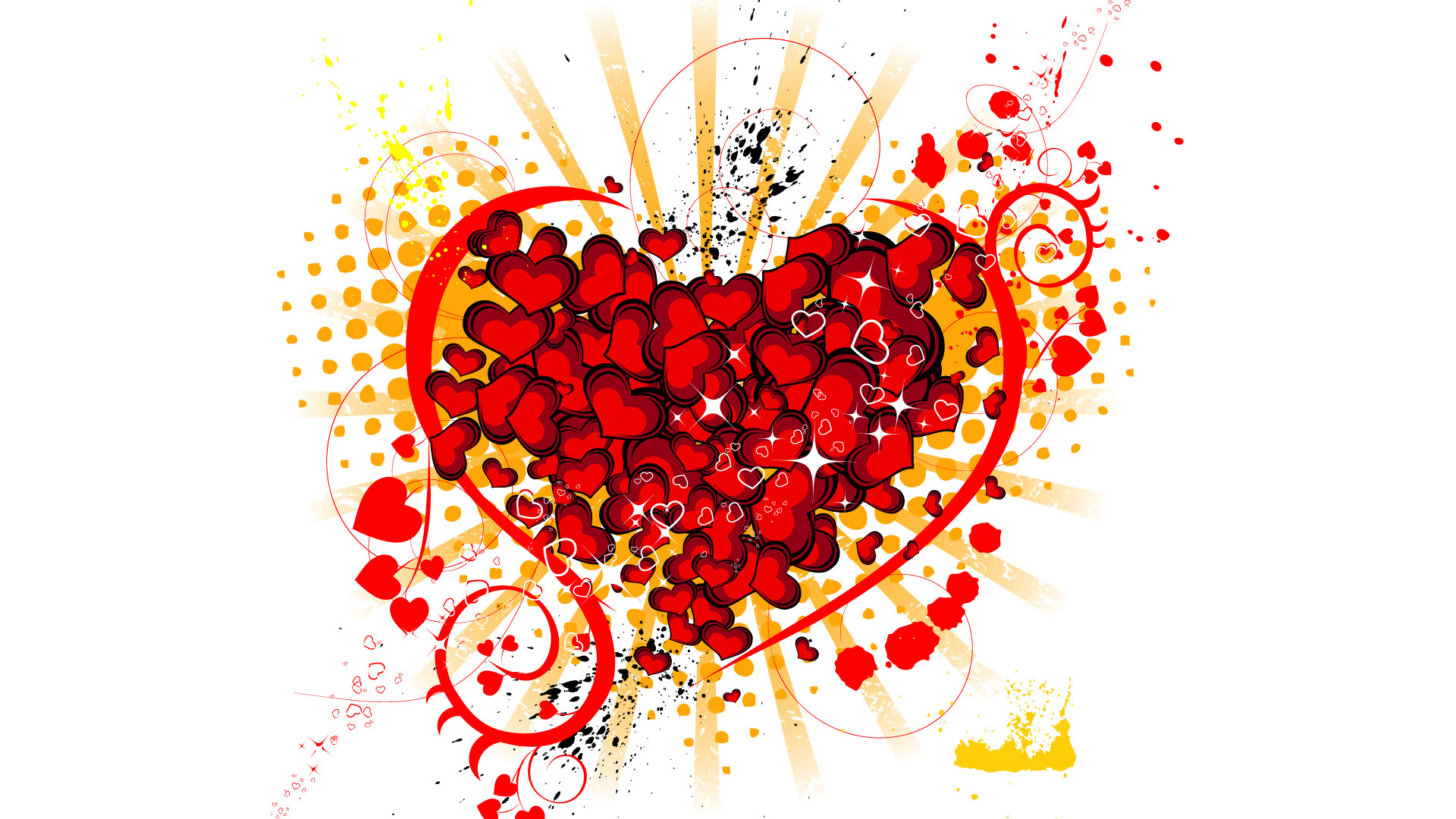 Красные сердечки Валентинки