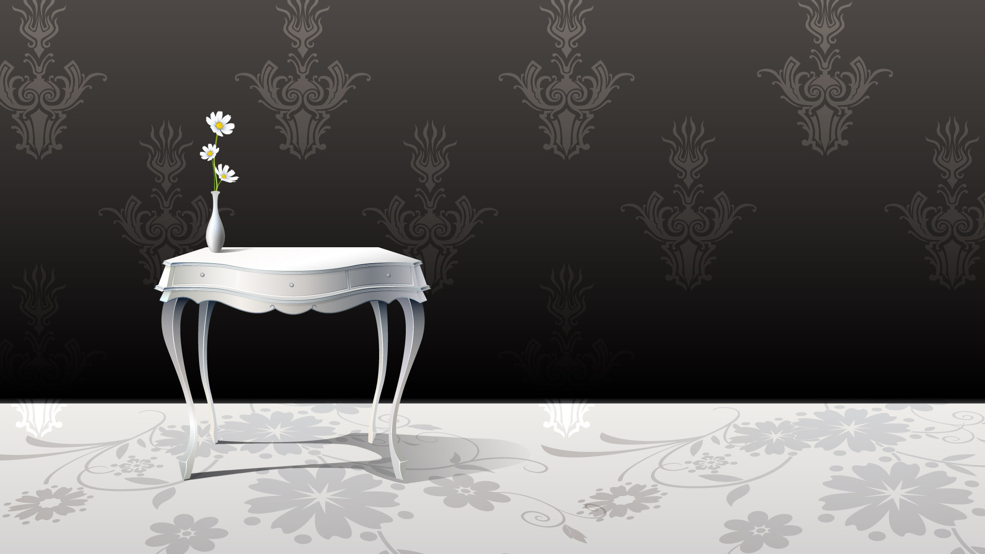 Белый столик