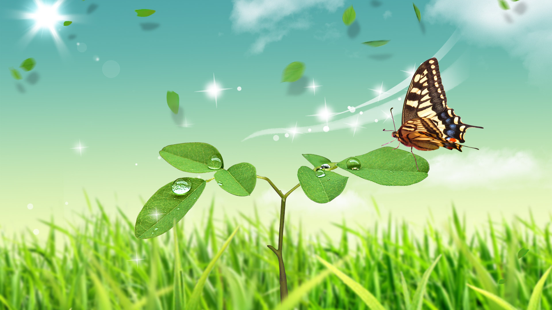 Росток и бабочка