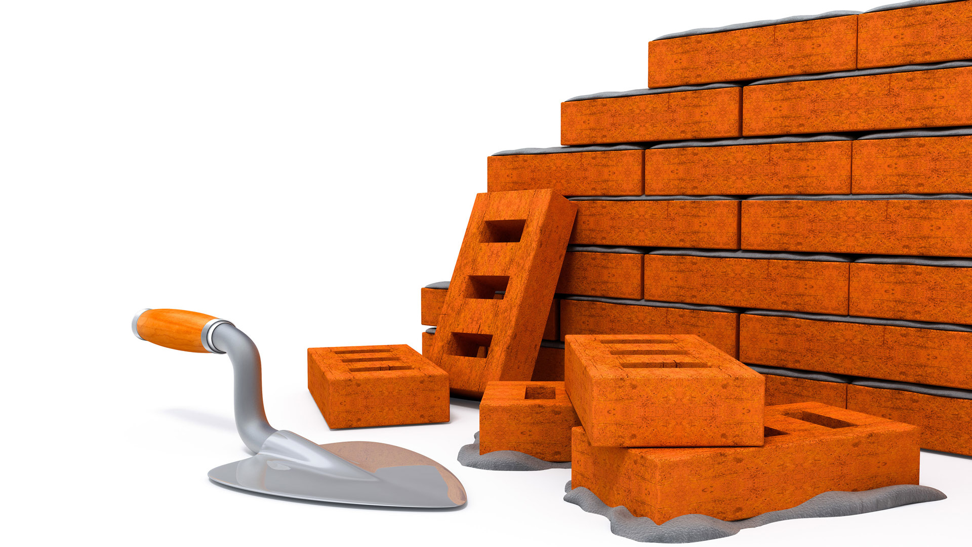 Кирпичи цемент стена