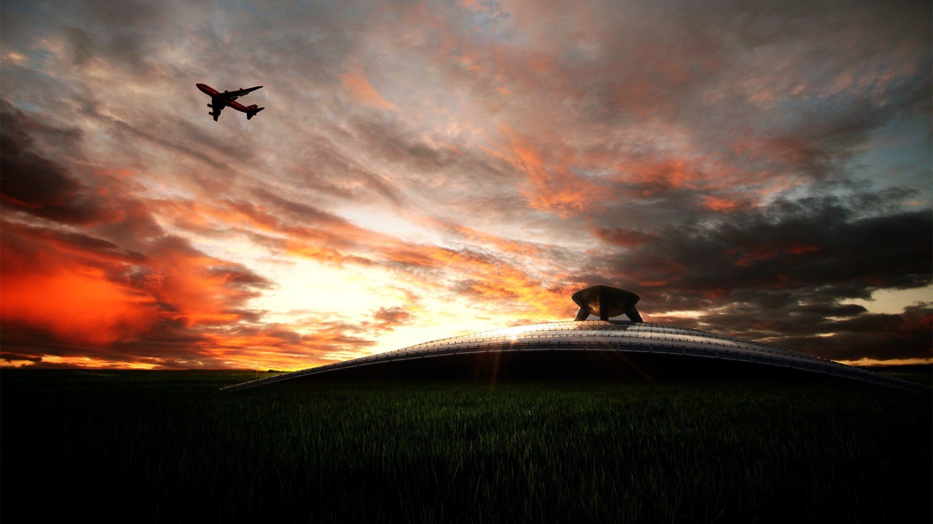 Пассажирский самолет в небе