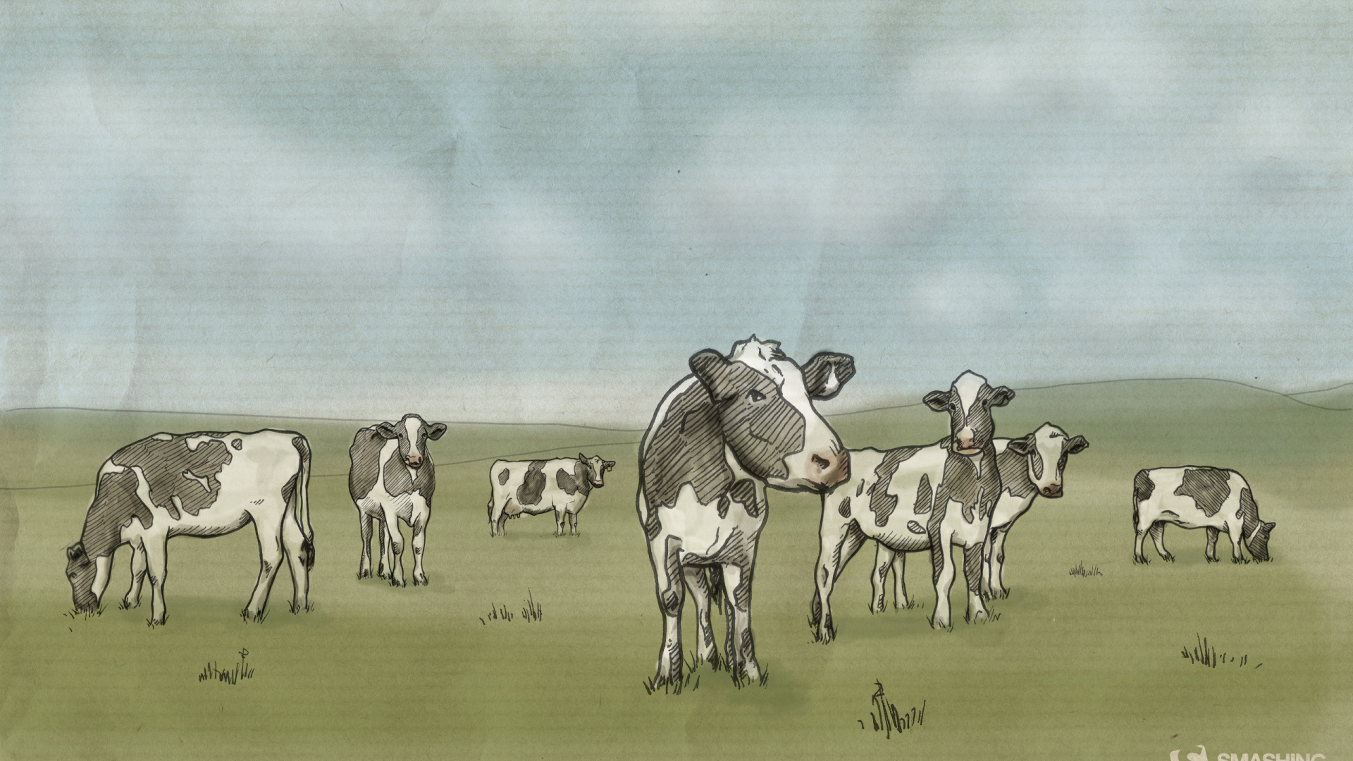 рисованные коровы