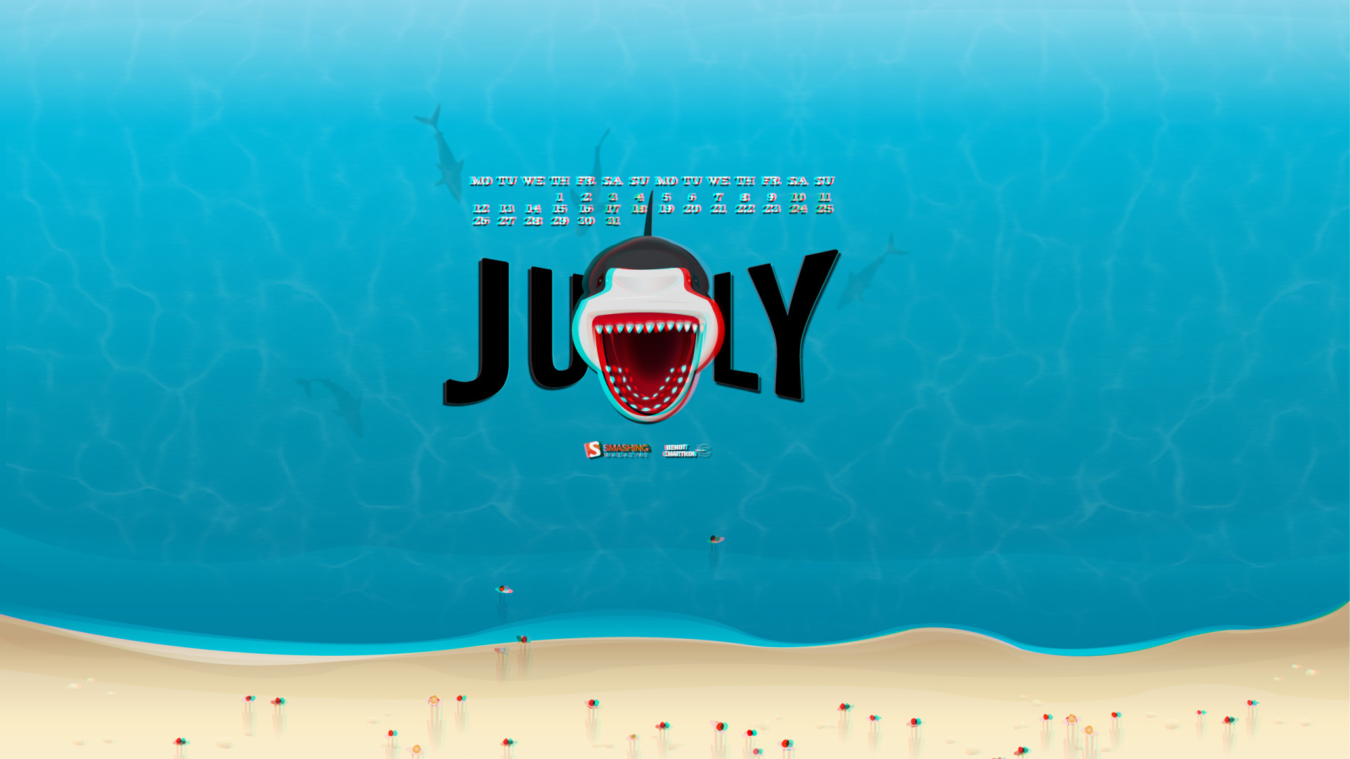 Акула 3D обои для рабочего стола