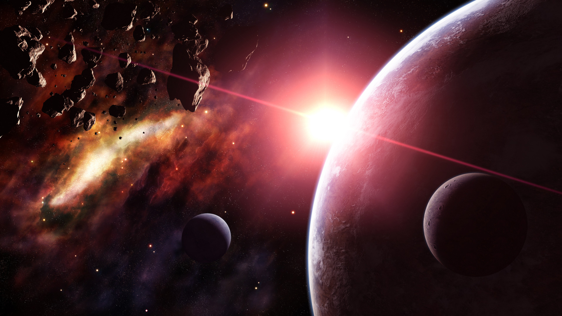 Астероиды и планета