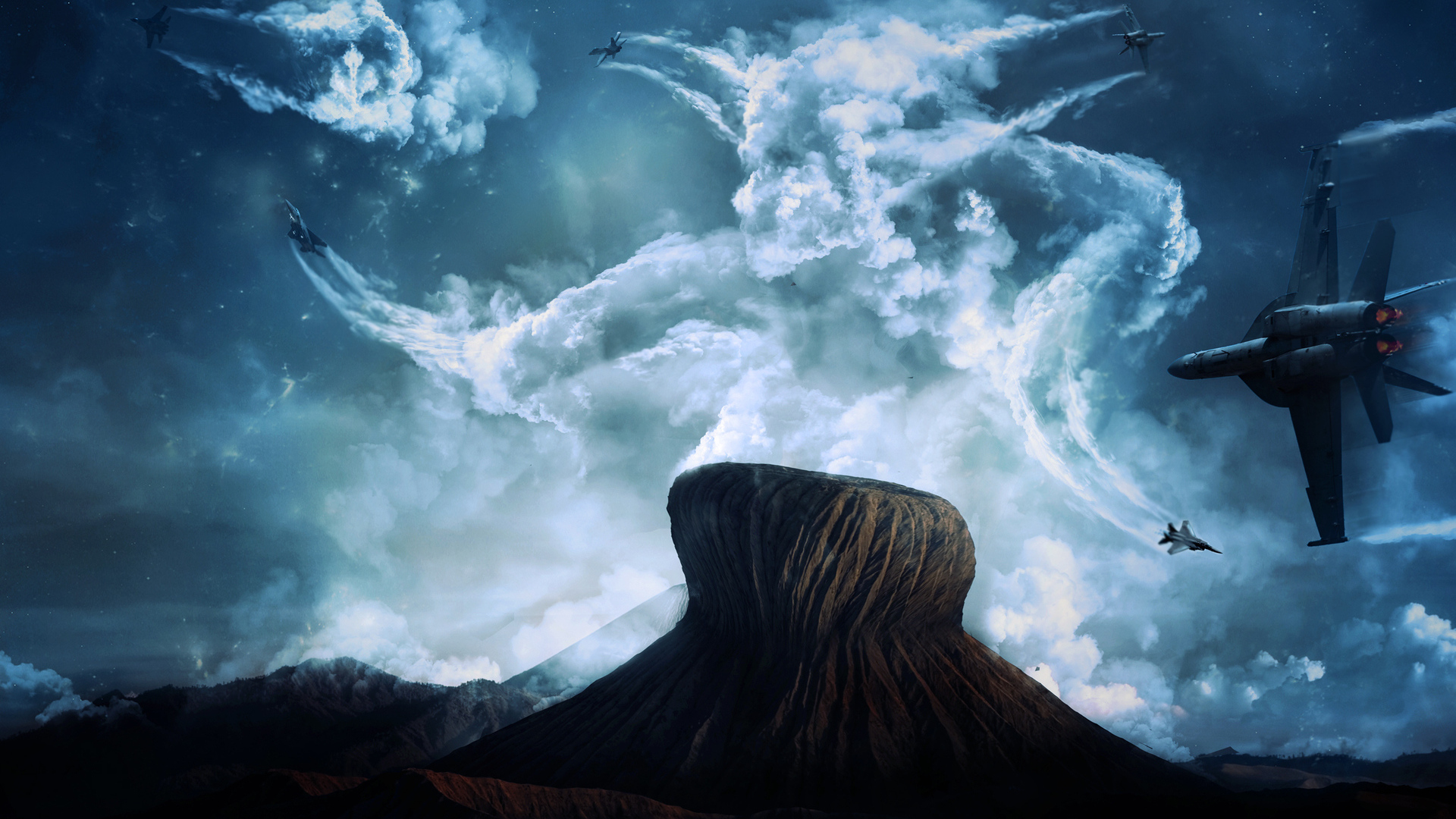 Истребители в небе