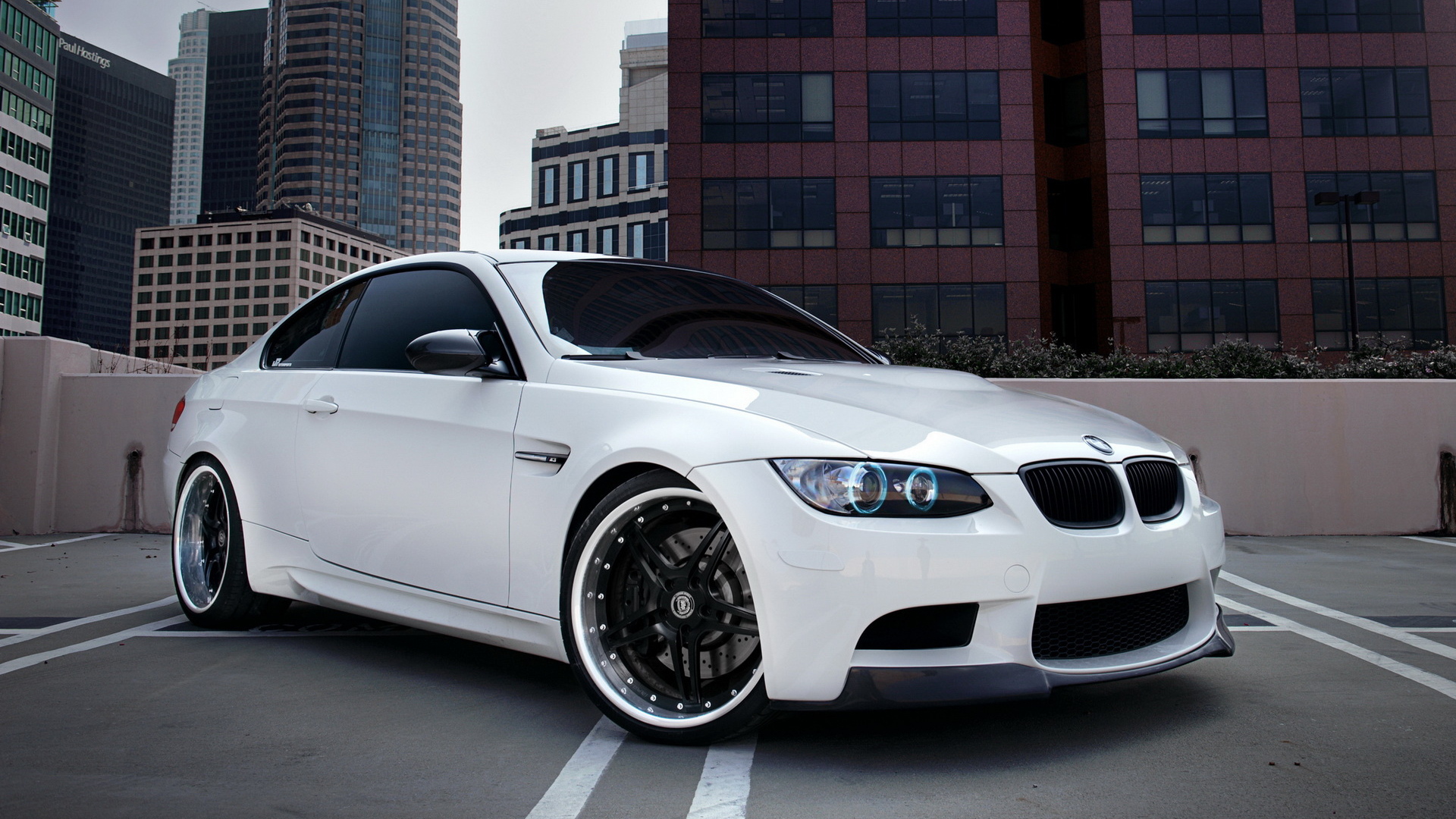 white BMW Coupe