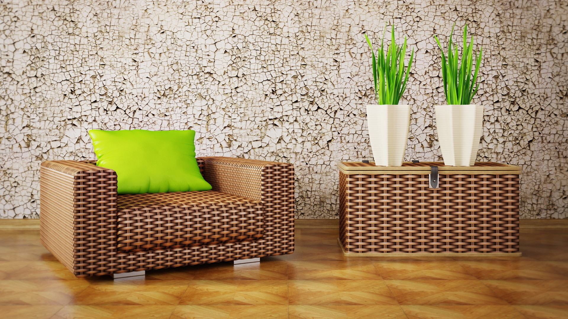 Кресло и сундук