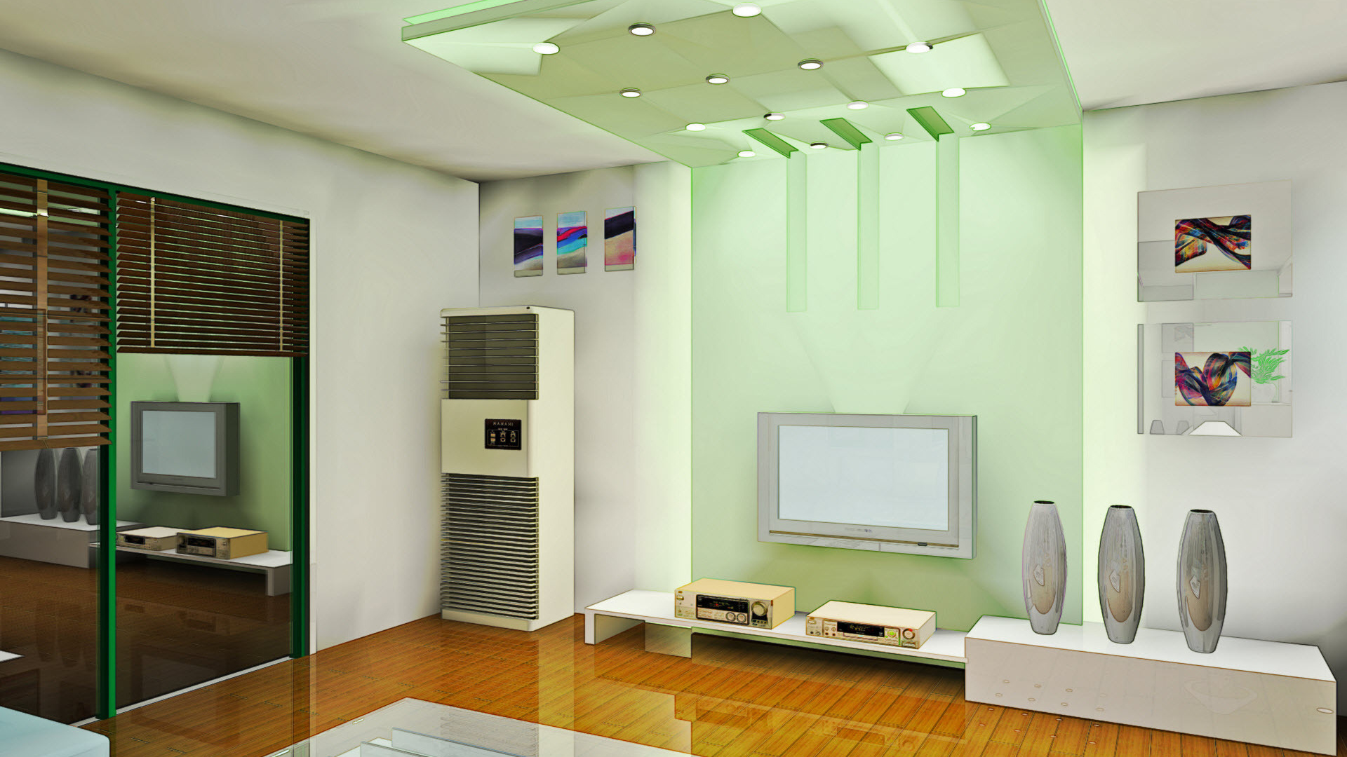 Комната в зеленых тонах