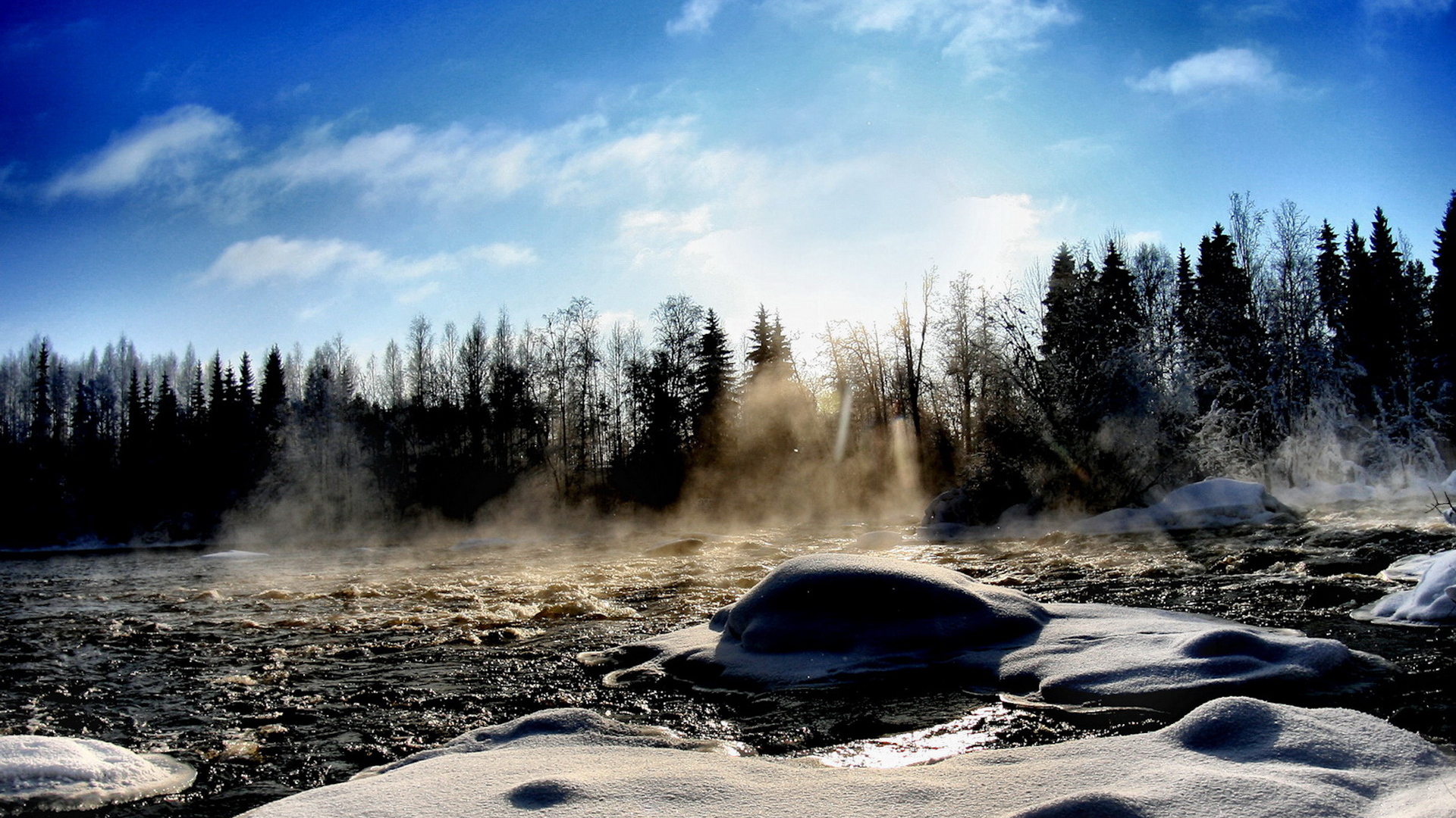 Речка зимой