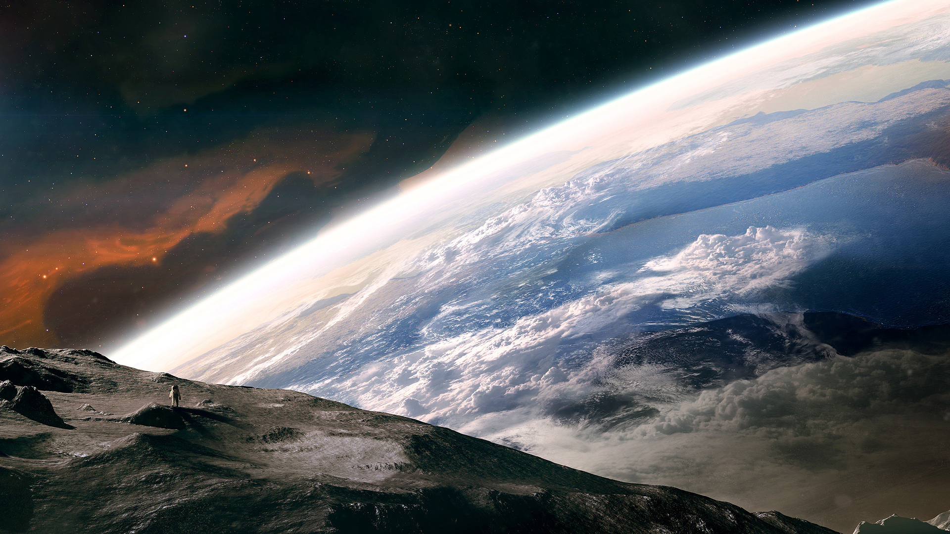 Космонавт на поверхности